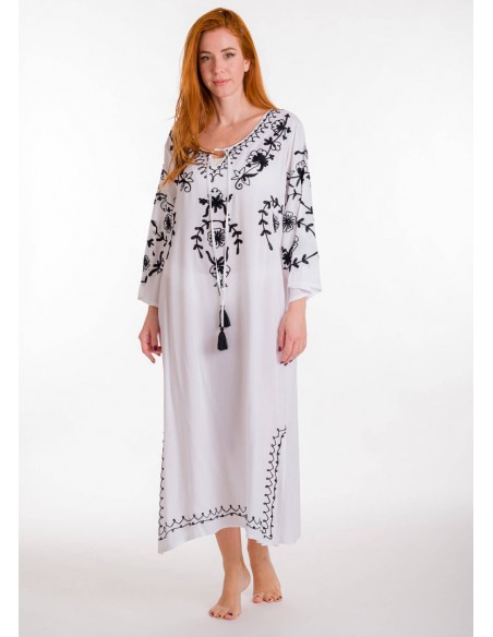 KAFTAAN VISCOSE WITH EMBROIDERY