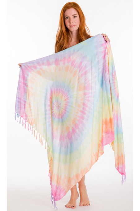 PAREO VISCOSE TIE DYE WITH FRINGES