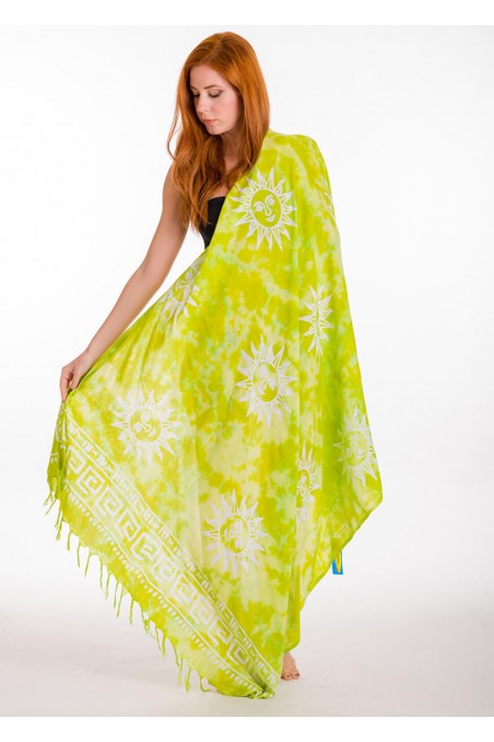 PAREO VISCOSE SUN WITH FRINGES