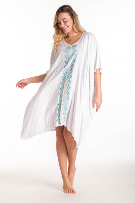 KAFTAN SHORT VISCOSE WITH EMBROIDERY